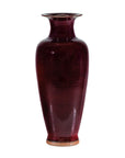 Tall Stoneware Vase with Deep Oxblood Flambé Glaze-15. Asian & Chinese Furniture, Art, Antiques, Vintage Home Décor for sale at FEA Home