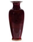 Tall Stoneware Vase with Deep Oxblood Flambé Glaze-1. Asian & Chinese Furniture, Art, Antiques, Vintage Home Décor for sale at FEA Home