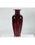 Tall Stoneware Vase with Deep Oxblood Flambé Glaze-3. Asian & Chinese Furniture, Art, Antiques, Vintage Home Décor for sale at FEA Home