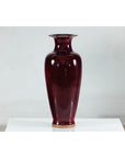 Tall Stoneware Vase with Deep Oxblood Flambé Glaze-9. Asian & Chinese Furniture, Art, Antiques, Vintage Home Décor for sale at FEA Home
