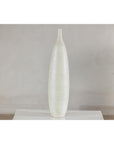Tall Thin White Ceramic Artisan Vase with Subtle Pattern - image 10