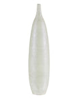 Tall Thin White Ceramic Artisan Vase with Subtle Pattern - image 12