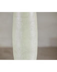 Tall Thin White Ceramic Artisan Vase with Subtle Pattern - image 6