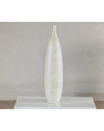 Tall Thin White Ceramic Artisan Vase with Subtle Pattern - image 8