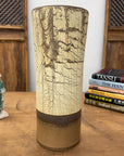 Textured Beige & Brown Crackled Glaze Ceramic Vase - FEA Home