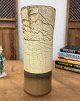 Textured Beige & Brown Crackled Glaze Ceramic Vase - FEA Home