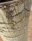 Textured Beige & Brown Crackled Glaze Ceramic Vase - FEA Home