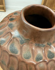 Textured Ceramic Vase in Reddish-Brown & Black Finish - FEA Home
