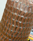 Textured Ceramic Vase in Reddish-Brown & Black Finish - FEA Home