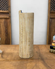 Textured Cream & Ochre Prem Vase with Blue Color Inside - FEA Home