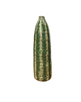 Textured Green & Cream Ceramic Vase with Star Design - FEA Home