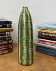 Textured Green & Cream Ceramic Vase with Star Design - FEA Home