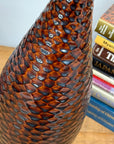 Textured Reddish Brown & Black Glazed Ceramic Vase - FEA Home