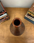 Textured Reddish Brown & Black Glazed Ceramic Vase - FEA Home