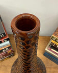 Textured Reddish Brown & Black Glazed Ceramic Vase - FEA Home