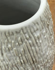 Textured White Bark Styled Ceramic Vase with Round Opening, SKU , image 9