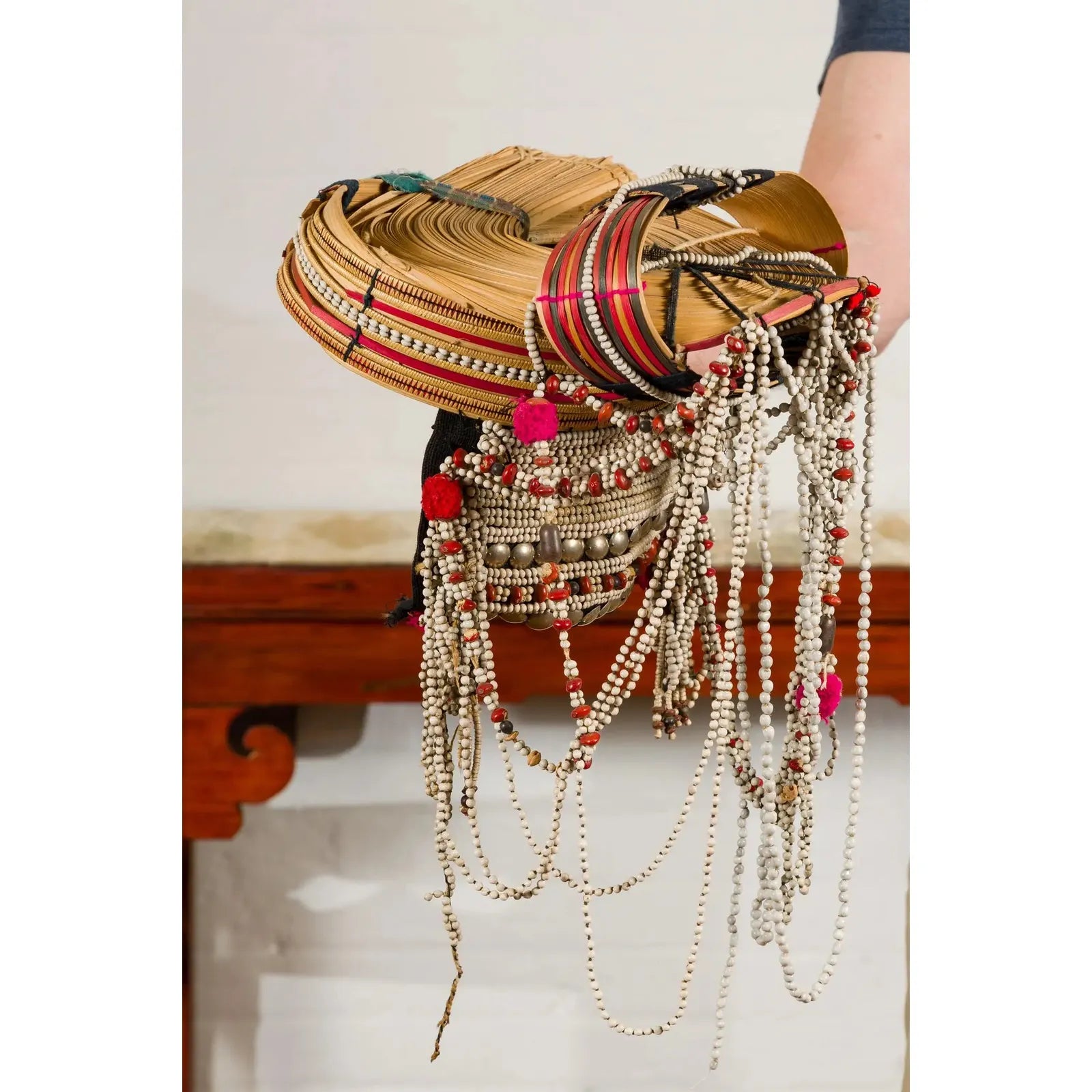 Ulo Tribal Akha Woman's Headdress with Framework of Bamboo and Beads (Copy)