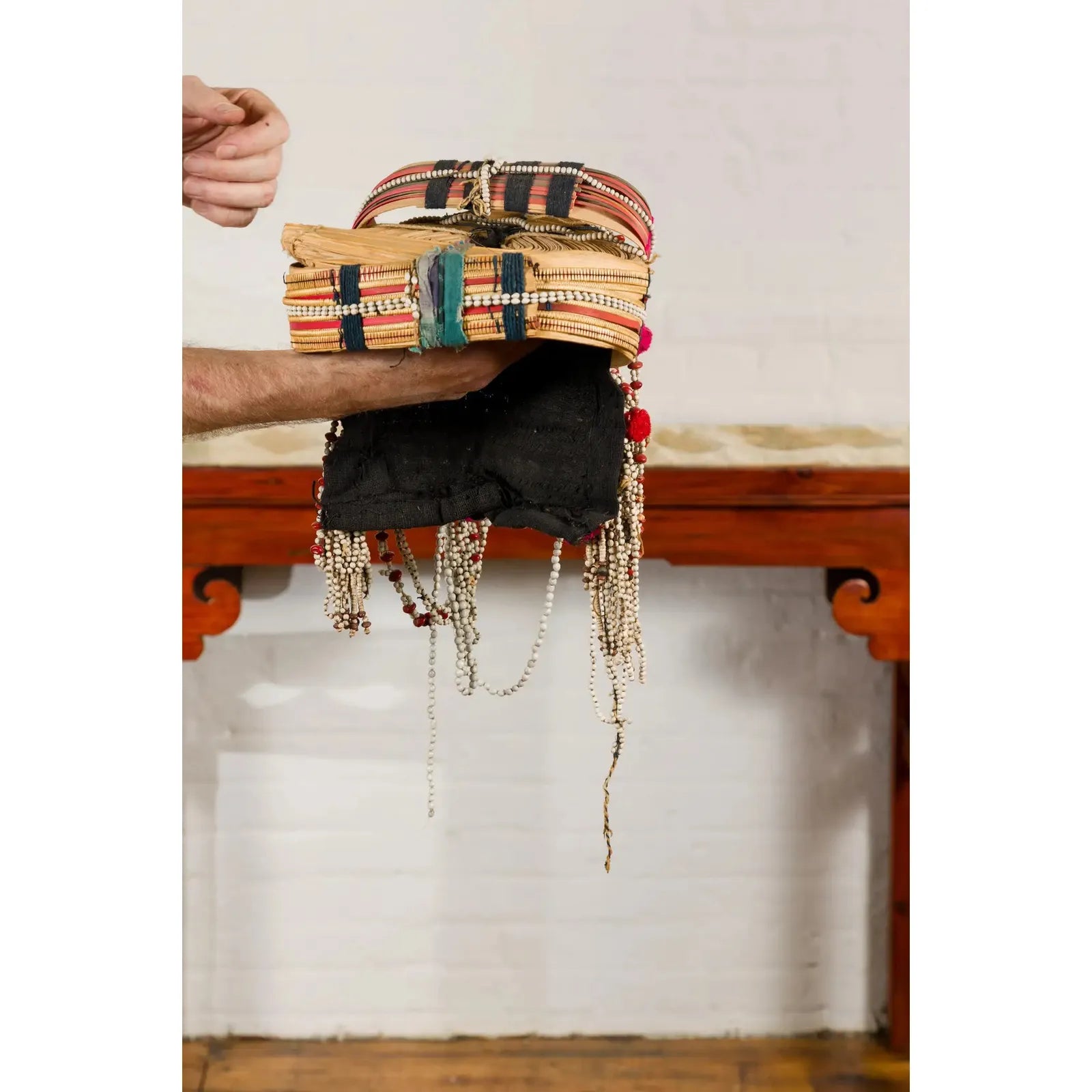 Ulo Tribal Akha Woman's Headdress with Framework of Bamboo and Beads (Copy)