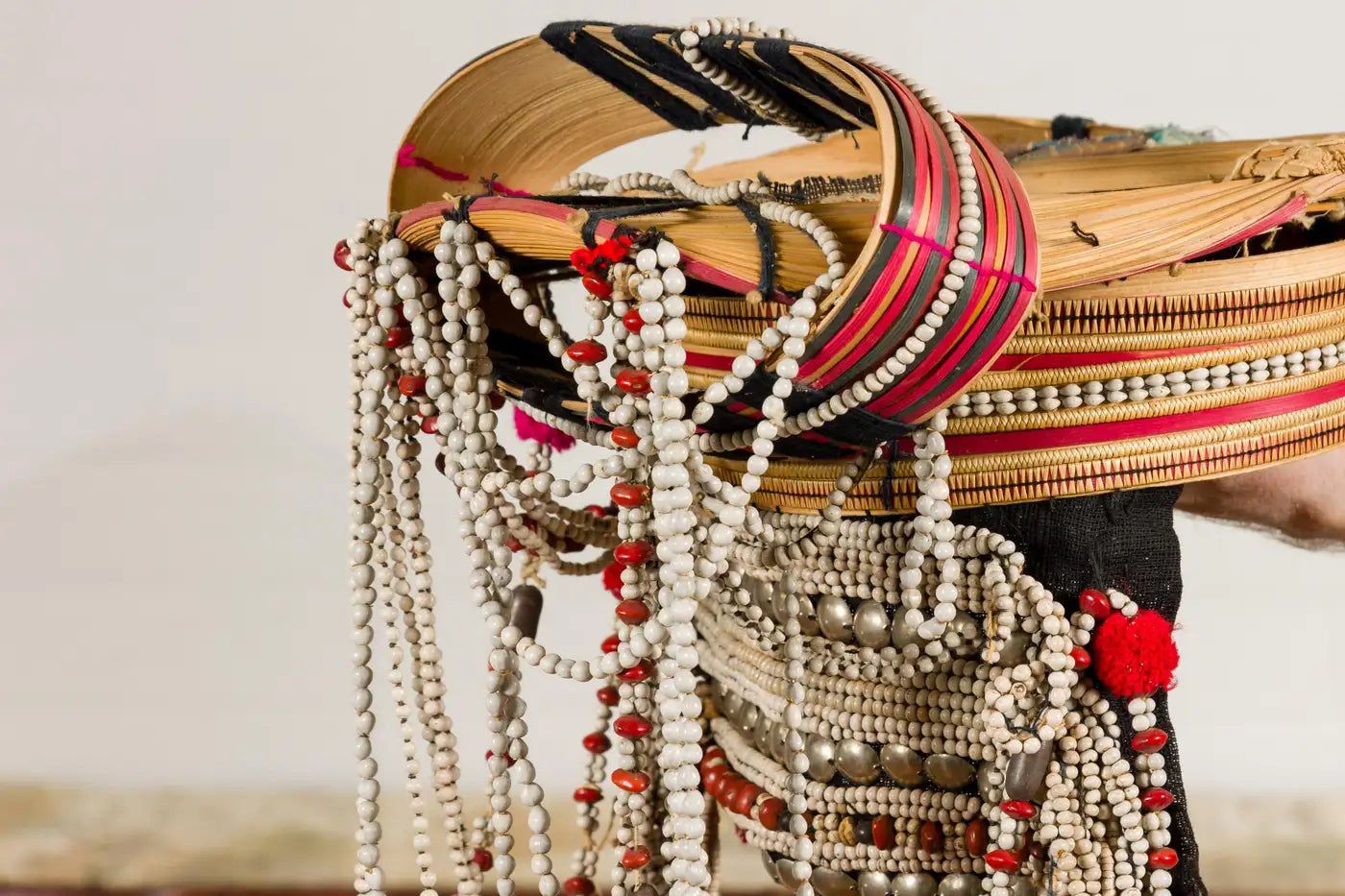 Ulo Tribal Akha Woman's Headdress with Framework of Bamboo and Beads (Copy)