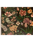 Vintage Black Lacquer Box with Flowers & Birds and Felt Interior