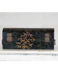 Vintage Black Lacquer Box with Gilt Bamboo and Green Leaf Motifs-11. Asian & Chinese Furniture, Art, Antiques, Vintage Home Décor for sale at FEA Home