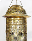 Vintage Brass Hanging Lantern with Floral and Lattice Motifs-5. Asian & Chinese Furniture, Art, Antiques, Vintage Home Décor for sale at FEA Home