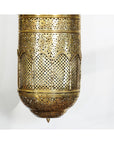 Vintage Brass Hanging Lantern with Floral and Lattice Motifs-6. Asian & Chinese Furniture, Art, Antiques, Vintage Home Décor for sale at FEA Home
