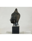 Vintage Bronze Buddha Head Sculpture Mounted on Black Laminate Display Base-13. Asian & Chinese Furniture, Art, Antiques, Vintage Home Décor for sale at FEA Home