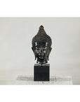 Vintage Bronze Buddha Head Sculpture Mounted on Black Laminate Display Base-17. Asian & Chinese Furniture, Art, Antiques, Vintage Home Décor for sale at FEA Home