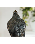 Vintage Bronze Buddha Head Sculpture Mounted on Black Laminate Display Base-7. Asian & Chinese Furniture, Art, Antiques, Vintage Home Décor for sale at FEA Home