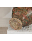 Vintage Ceramic Planter with Green, Brown, & Red Finish