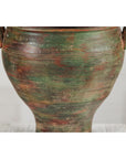 Vintage Ceramic Planter with Green, Brown, & Red Finish