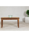 Vintage Country Style Asian Hardwood Bench with Hand-Woven Rattan Top-3. Asian & Chinese Furniture, Art, Antiques, Vintage Home Décor for sale at FEA Home