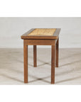 Vintage Country Style Asian Hardwood Bench with Hand-Woven Rattan Top-5. Asian & Chinese Furniture, Art, Antiques, Vintage Home Décor for sale at FEA Home