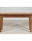 Vintage Country Style Asian Hardwood Bench with Hand-Woven Rattan Top-6. Asian & Chinese Furniture, Art, Antiques, Vintage Home Décor for sale at FEA Home