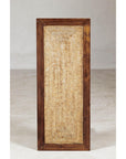 Vintage Country Style Asian Hardwood Bench with Hand-Woven Rattan Top-8. Asian & Chinese Furniture, Art, Antiques, Vintage Home Décor for sale at FEA Home