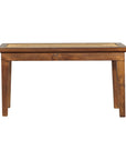 Vintage Country Style Asian Hardwood Bench with Hand-Woven Rattan Top-9. Asian & Chinese Furniture, Art, Antiques, Vintage Home Décor for sale at FEA Home
