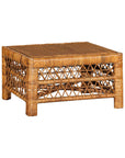 Vintage Country Style Low Rectangular Rattan Coffee Table with Lattice Base-12. Asian & Chinese Furniture, Art, Antiques, Vintage Home Décor for sale at FEA Home