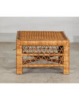Vintage Country Style Low Rectangular Rattan Coffee Table with Lattice Base-6. Asian & Chinese Furniture, Art, Antiques, Vintage Home Décor for sale at FEA Home