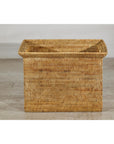Vintage Country Style Rattan Storage Basket with Side Handles-11. Asian & Chinese Furniture, Art, Antiques, Vintage Home Décor for sale at FEA Home