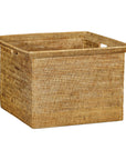 Vintage Country Style Rattan Storage Basket with Side Handles-15. Asian & Chinese Furniture, Art, Antiques, Vintage Home Décor for sale at FEA Home