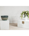 Vintage Emerald-Green Terracotta Planter with Carved Motifs - image 2
