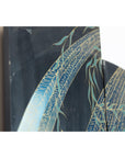 Vintage Four-Panel Black Lacquer Folding Screen with Hand-Painted Crane Motif-12. Asian & Chinese Furniture, Art, Antiques, Vintage Home Décor for sale at FEA Home