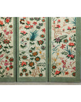 Vintage Four-Panel Polychrome Floral Folding Screen with Scalloped Accents-10. Asian & Chinese Furniture, Art, Antiques, Vintage Home Décor for sale at FEA Home