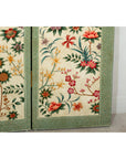 Vintage Four-Panel Polychrome Floral Folding Screen with Scalloped Accents-15. Asian & Chinese Furniture, Art, Antiques, Vintage Home Décor for sale at FEA Home