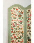 Vintage Four-Panel Polychrome Floral Folding Screen with Scalloped Accents-17. Asian & Chinese Furniture, Art, Antiques, Vintage Home Décor for sale at FEA Home