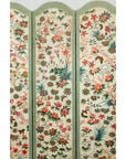 Vintage Four-Panel Polychrome Floral Folding Screen with Scalloped Accents-18. Asian & Chinese Furniture, Art, Antiques, Vintage Home Décor for sale at FEA Home