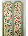 Vintage Four-Panel Polychrome Floral Folding Screen with Scalloped Accents-19. Asian & Chinese Furniture, Art, Antiques, Vintage Home Décor for sale at FEA Home