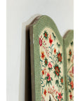 Vintage Four-Panel Polychrome Floral Folding Screen with Scalloped Accents-20. Asian & Chinese Furniture, Art, Antiques, Vintage Home Décor for sale at FEA Home