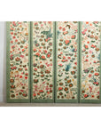 Vintage Four-Panel Polychrome Floral Folding Screen with Scalloped Accents-5. Asian & Chinese Furniture, Art, Antiques, Vintage Home Décor for sale at FEA Home